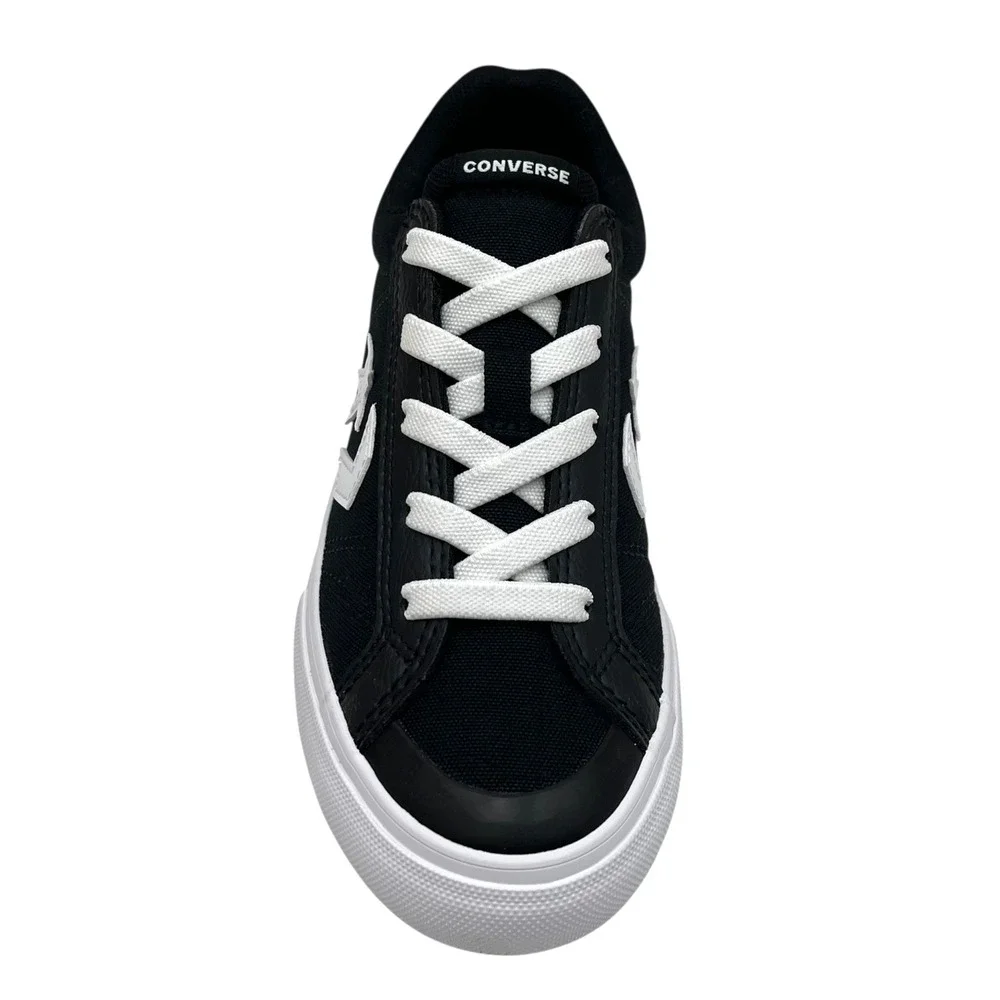 Converse Youth Boys Slip-on Skate Sneaker Size 2 Black-White Canvas Casual Shoes